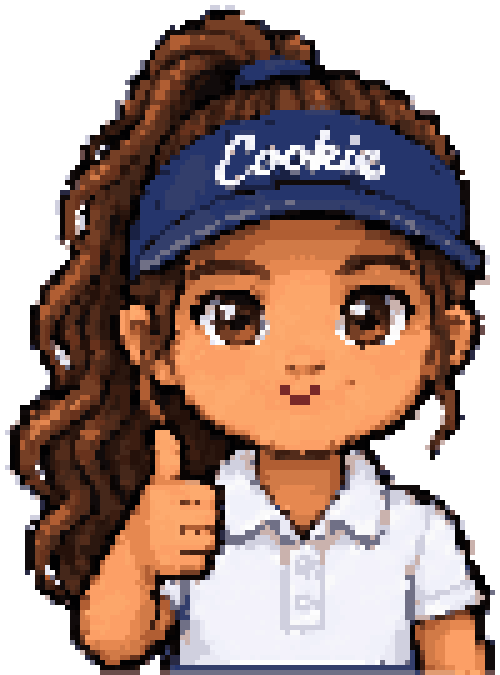 Pixel-art host of the channel giving a thumbs up
