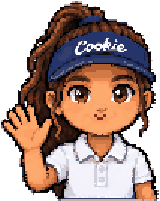 Pixel-art host of the channel waving hello